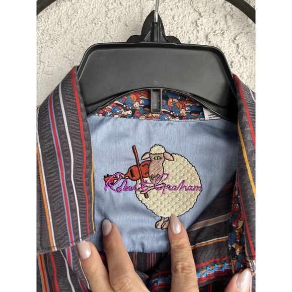 Robert Graham Collard Button Shirt - XL- Multicolored - Picture 4 of 8